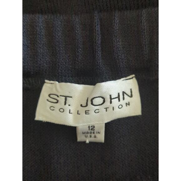 St. John Collection Women's Elastic Waist Professional Mini Skirts Black Size 12 - Picture 6 of 6